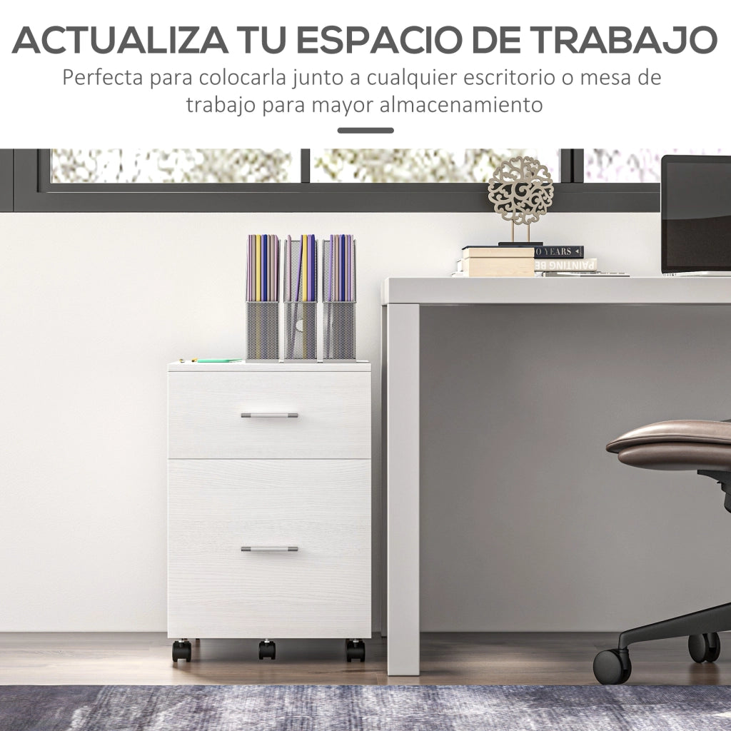 Scrivania con cassettiera ¨C zephmum ¨C 39,5x39x58,5 cm bianco