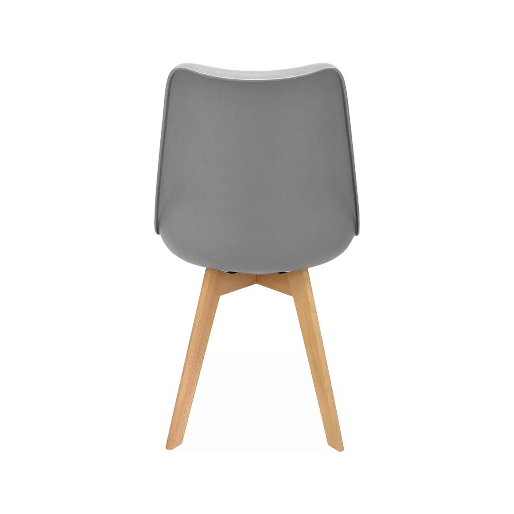 Set 4 sedie scandinave imbottite con gambe in legno , grigio