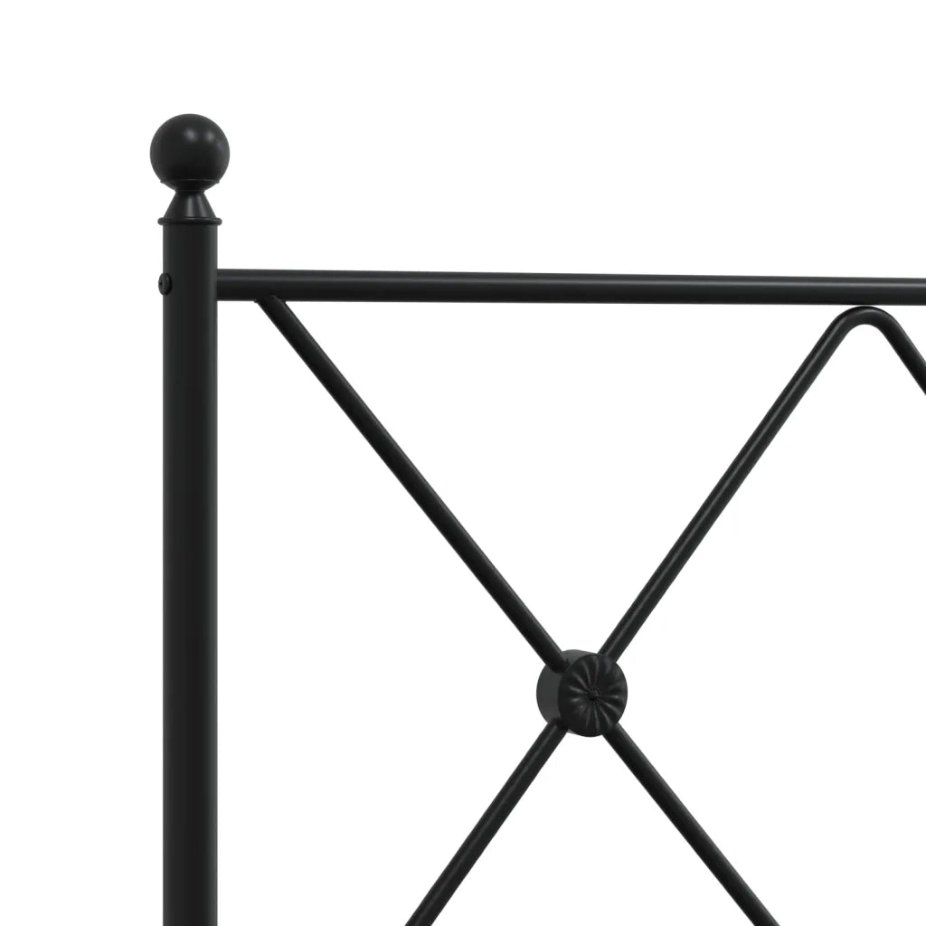 Giroletto con Testiera e Pediera Metallo Nero 140x200 cm 376521
