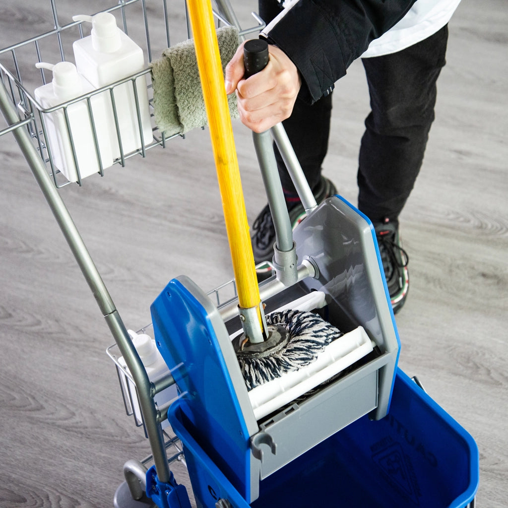 Carrello Pulizie Professionale con Pressa e Secchio 26L ¨C Xylo ¨C Blu 73x45x95cm