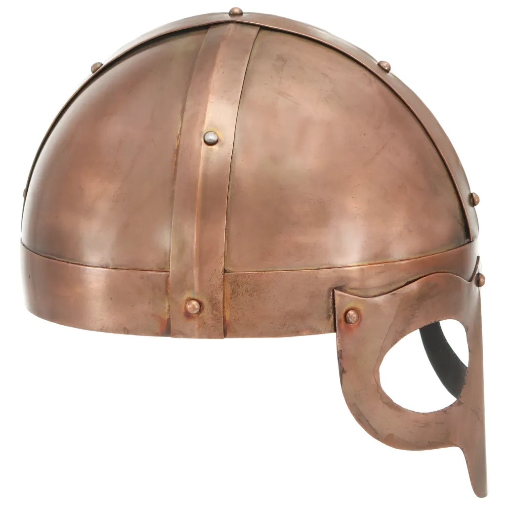 Elmo Vichingo Antico Replica LARP Rame in Acciaio cod mxl 66509