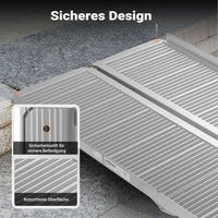 Rampa a valigia per sedia a rotelle, pieghevole mobile antiscivolo, in alluminio 122cm 270kg