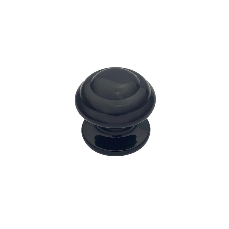 Pomolo fisso per porta SAGUATTI 878/80QB in alluminio nero lucido