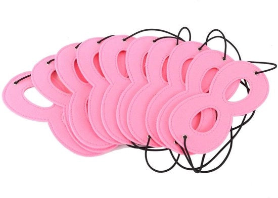Accessori da maschera - 10 pezzi - Rosa - Decorazioni per costumi - Abbigliamento da festa - Velluto duraturo - Cintura adattabile