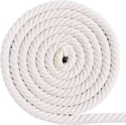 Corda di cotone naturale spesso 20 mm a 5 m con 4 fili intrecciati morbidi per artigianato DIY, grucce per muri, grucce per piante, macramè, giardinaggio