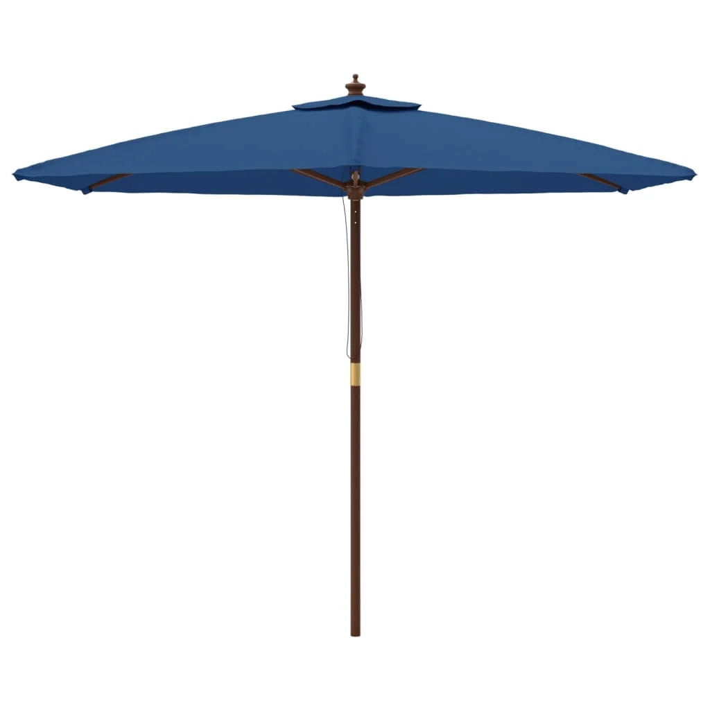 Ombrellone da giardino con palo in legno 299 x 240 cm blu 02_0008339