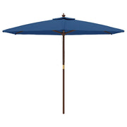 Ombrellone da giardino con palo in legno 299 x 240 cm blu 02_0008339