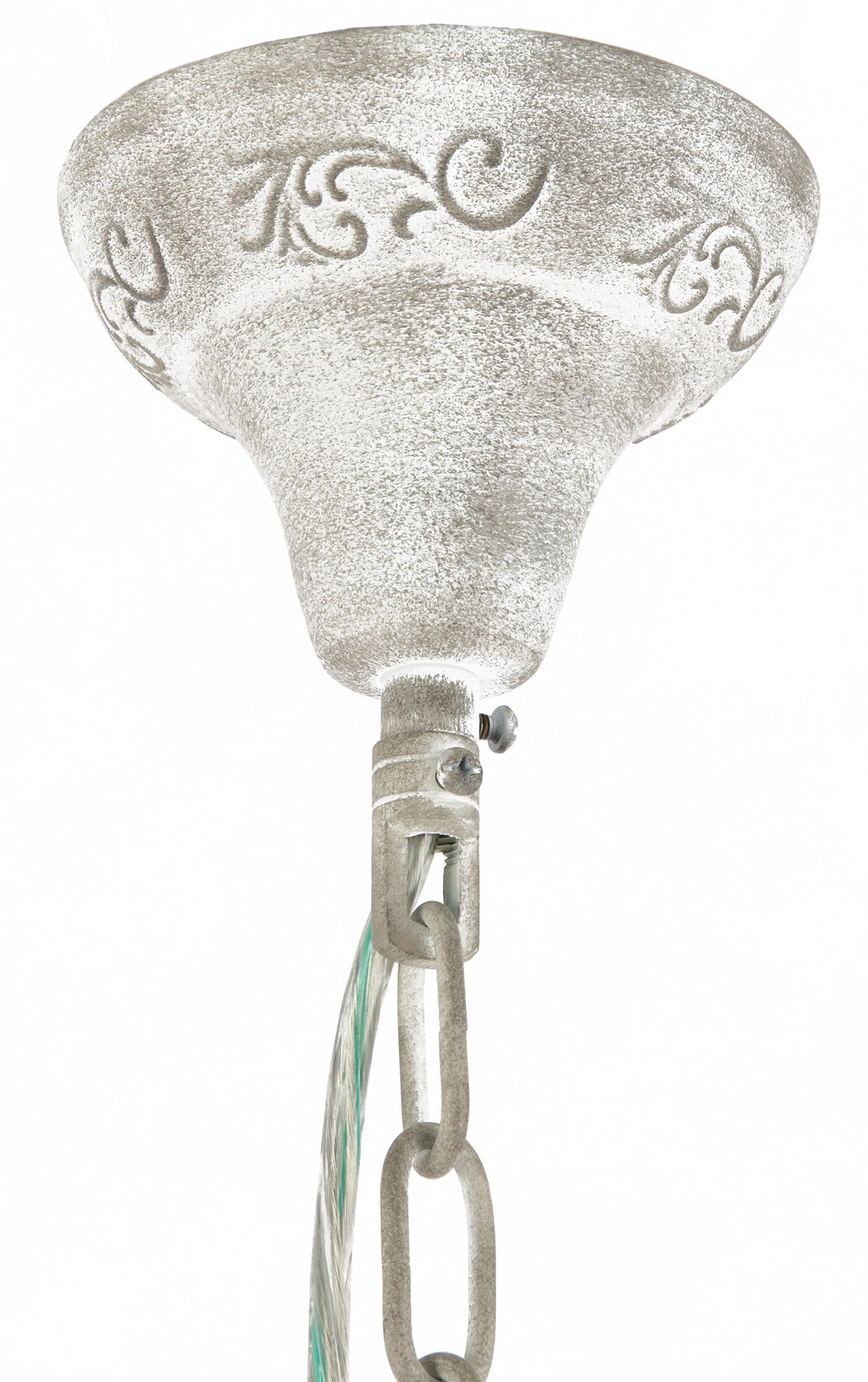 Lampadario Elegant in Metallo Bird Bianco Antique