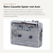 Riproduttore di cassette retro con funzione auto reverse e ingresso AUX - Convertitore di cassette portatile in MP3