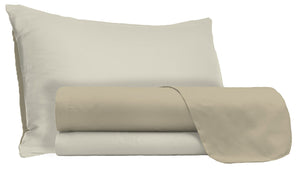 Set Lenzuola Sopra Sotto e Federe Doubleface Tortora/Panna Matrimoniale