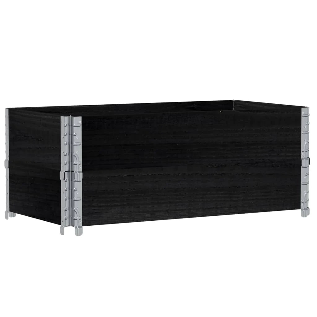 Vassoio per fioriera aiuola rialzata piante fiori terrazza giardino 100 x 50 cm legno massello di pino nero 02_0037287