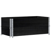 Vassoio per fioriera aiuola rialzata piante fiori terrazza giardino 100 x 50 cm legno massello di pino nero 02_0037287