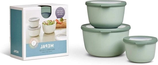Set di contenitori di archiviazione 3 in 1 Cirqula in Nordic sage con scatole per congelatore