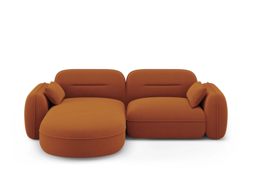 Cosmopolitan Design - Divano angolare modulare sinistro "Sydney" 3 posti in velluto terracotta 