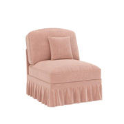 Poltrona senza braccioli in ciniglia rosa 83，5x78x93 cm con 1 cuscino