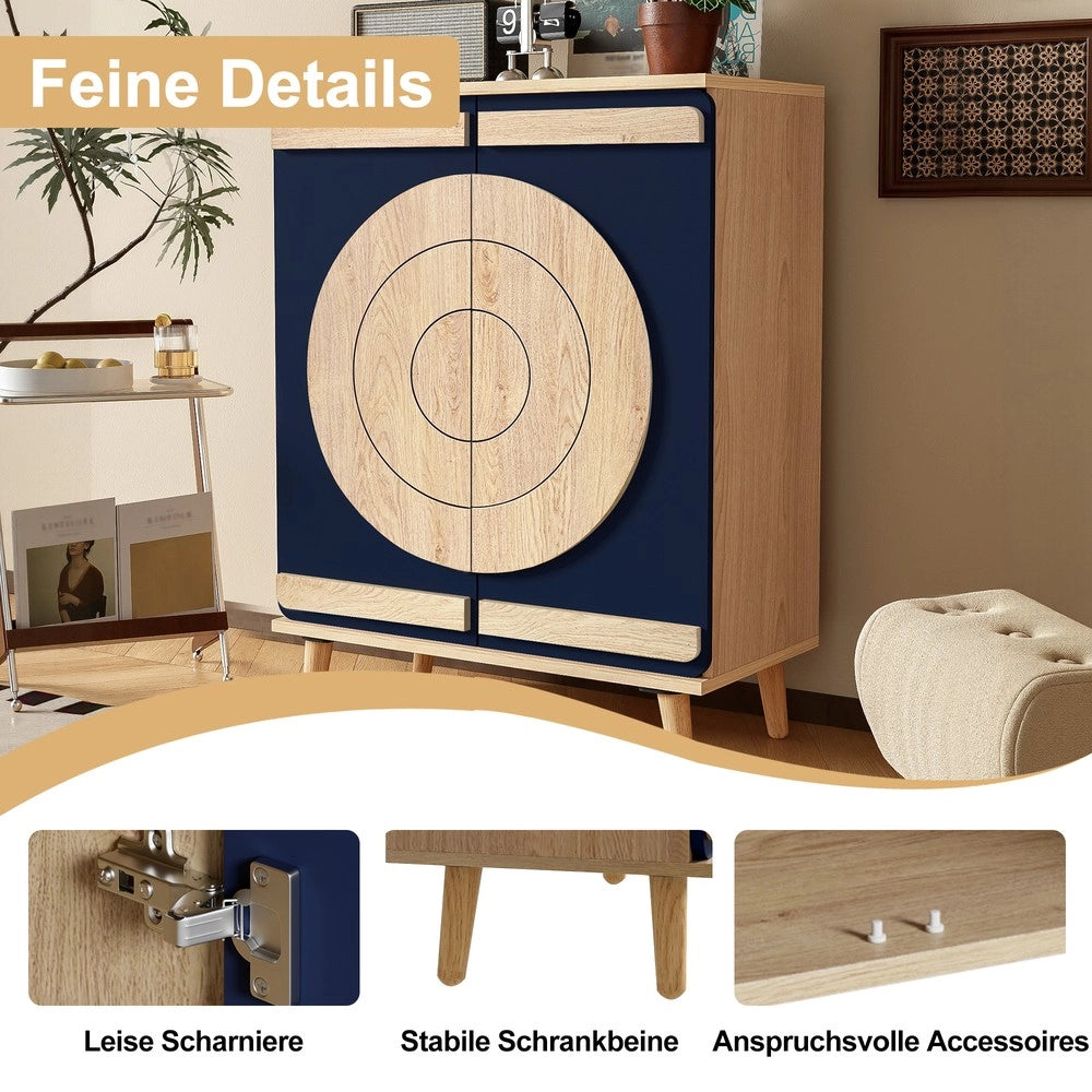 Scarpiera Moderna con Ante Geometriche e Ripiani ¨C MINIMAL ¨C Legno