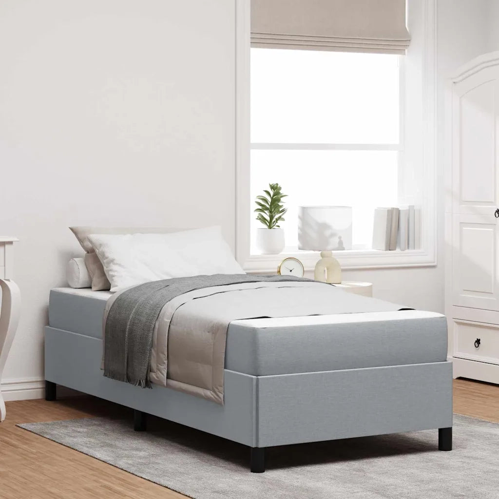 Letto a molle Grigio chiaro 90 x 200 cm Tessuto
