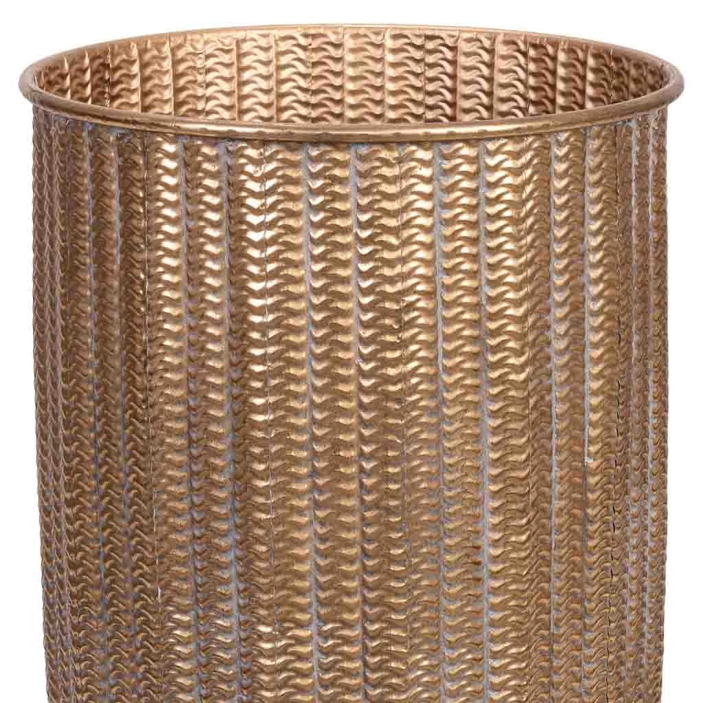 Vaso in metallo dorato 41,5x41,5x100h cm