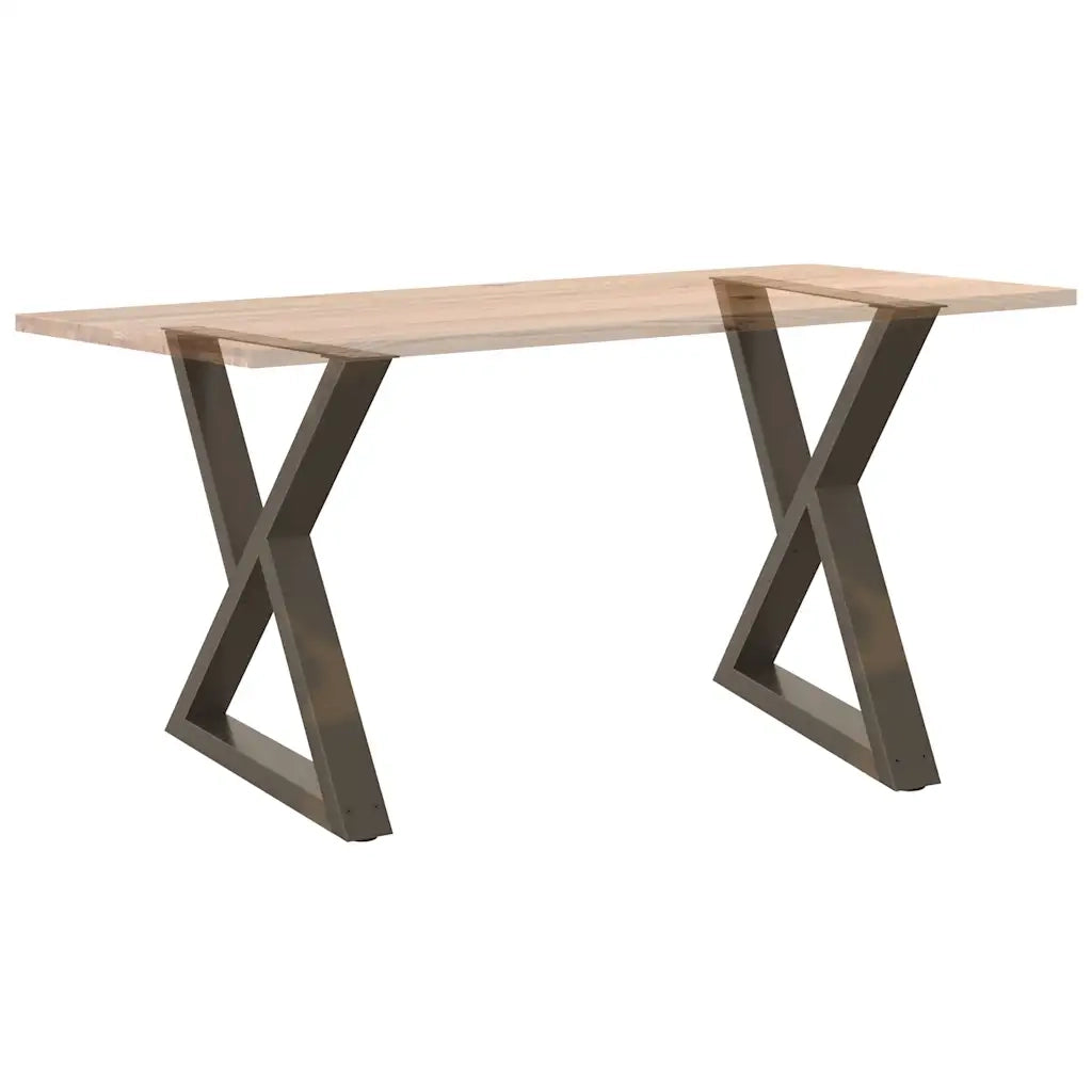 Gambe per tavolo da pranzo 2 pz in acciaio naturale 80x(72-73,3) cm 4012731
