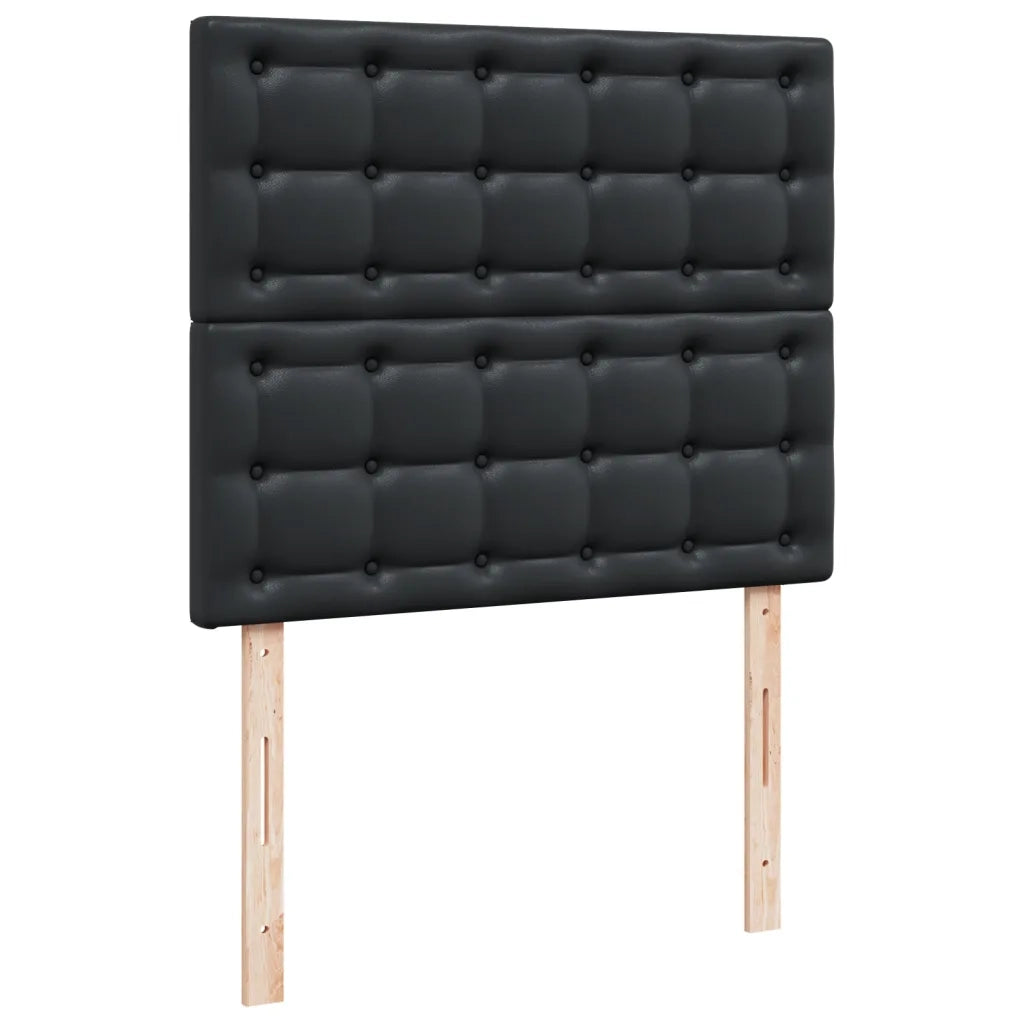 Giroletto a Molle con Materasso Nero 120x190 cm in Similpelle