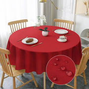 Tavolino Rond 180cm, Tovaglie Rote con Aspetto di Lino Lavabile Tavolino Coperto con Poliestere Idrorepellente con Effetto Lotus, Resistenti ai Graffi per Salotto, Cucina, Balcone, Giardino