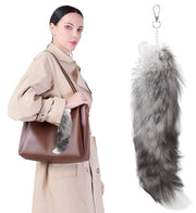 Accessorio per Borsa con Coda di Volpe - 40 cm - Materiale Zucchero - Pelle Simile - Moda Accessorio