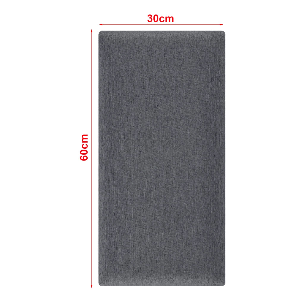 Set Carpino di 3 Pannelli Murali Imbottiti Rivestiti in Tessuto Grigio Scuro 60x30 cm [neu.haus]