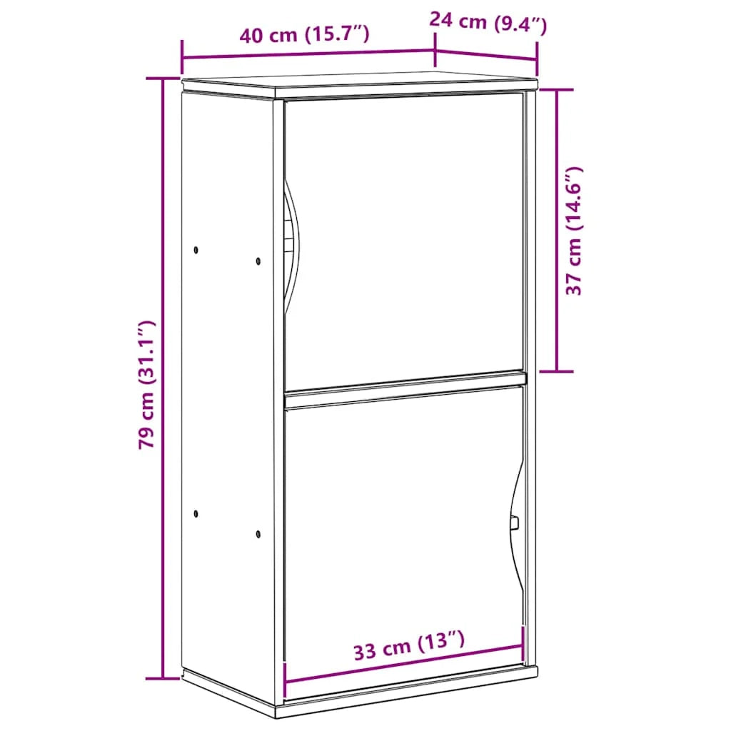 Mobiletto laterale rustico classico 40 x 24 x 79 cm ampio spazio di archiviazione atmosfera accogliente legno massello color miele 02_0058038