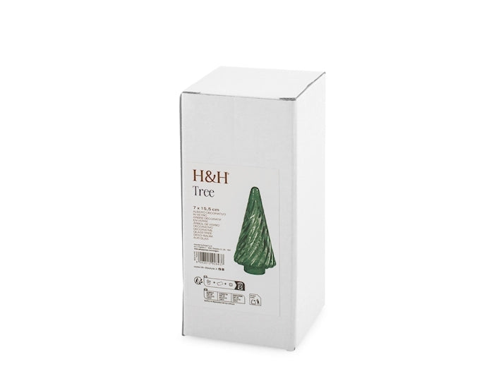 Albero natale verde in vetro soffiato a mano