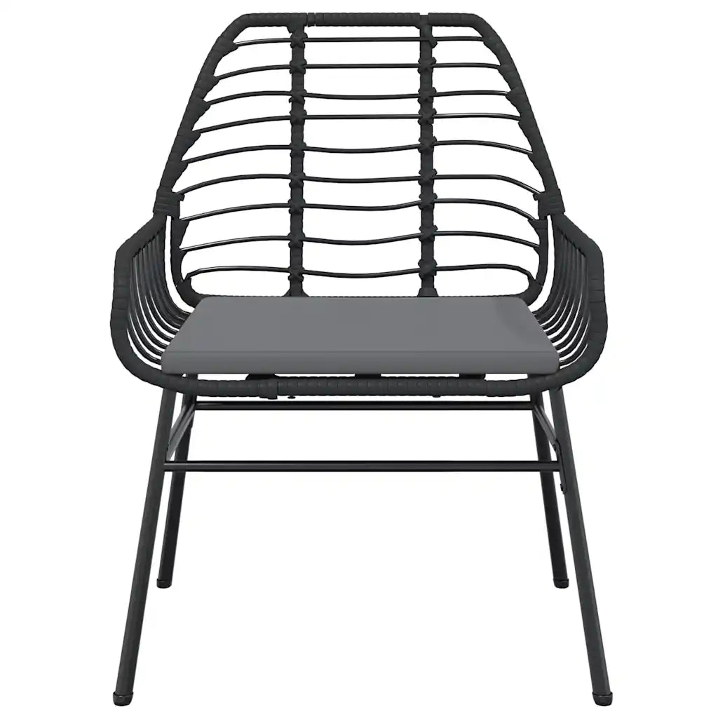 Set da Pranzo da Giardino 3 pz | Set Salotto da Giardino con Cuscini Polyrattan Vetro