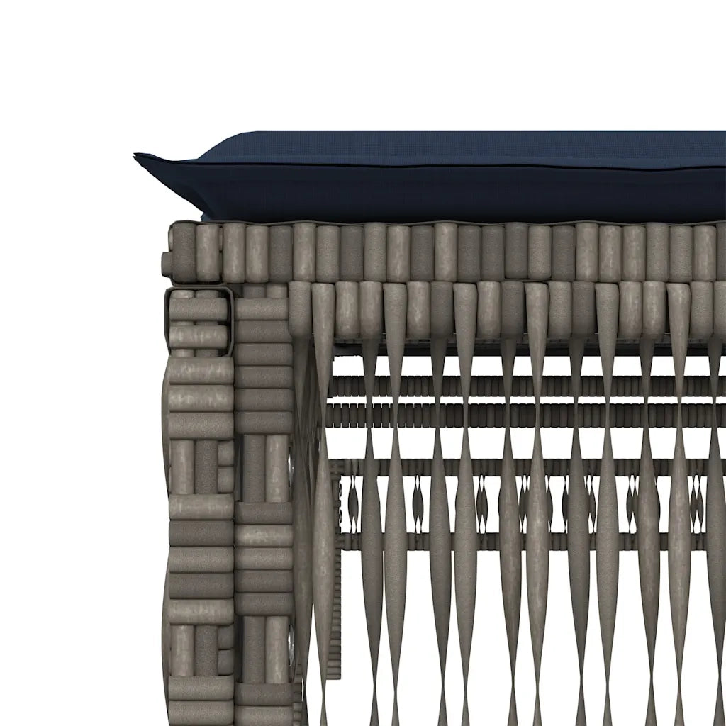 Lettini prendisole 2 pz con Tavolino in Polyrattan Grigio 4002752