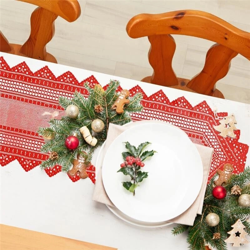 MAURY'S TOVAGLIA DA TAVOLA DI NATALE RETTANGOLARE 114X33CM ROSSA