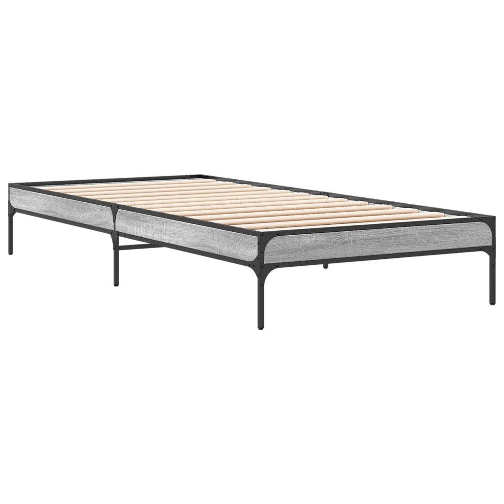 Giroletto-Struttura Letto Grigio Sonoma 75x190cm in Legno Multistrato e Metallo 575514