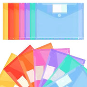 14 documenti A4 in trasparenza con chiusura a clip e 7 colori con 11 fori con etichetta