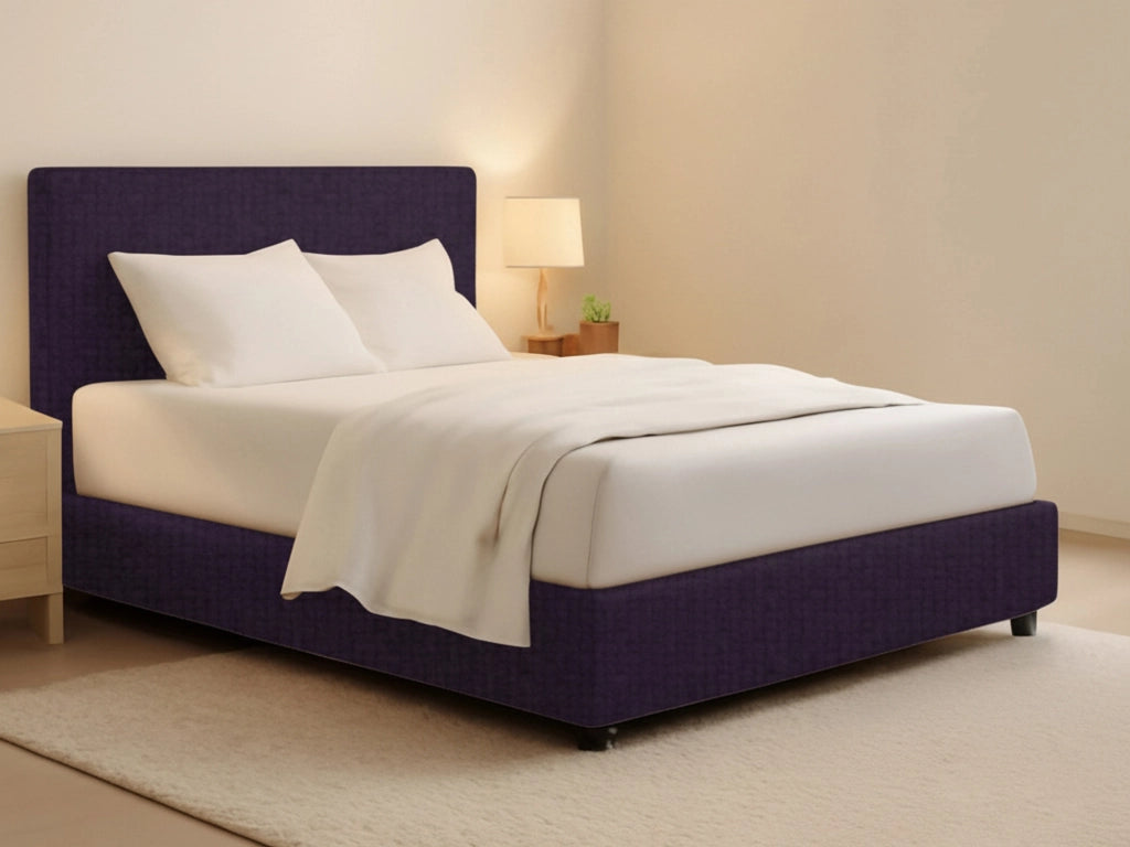 Widnes, Letto Matrimoniale Sfoderabile Made in Italy, Viola