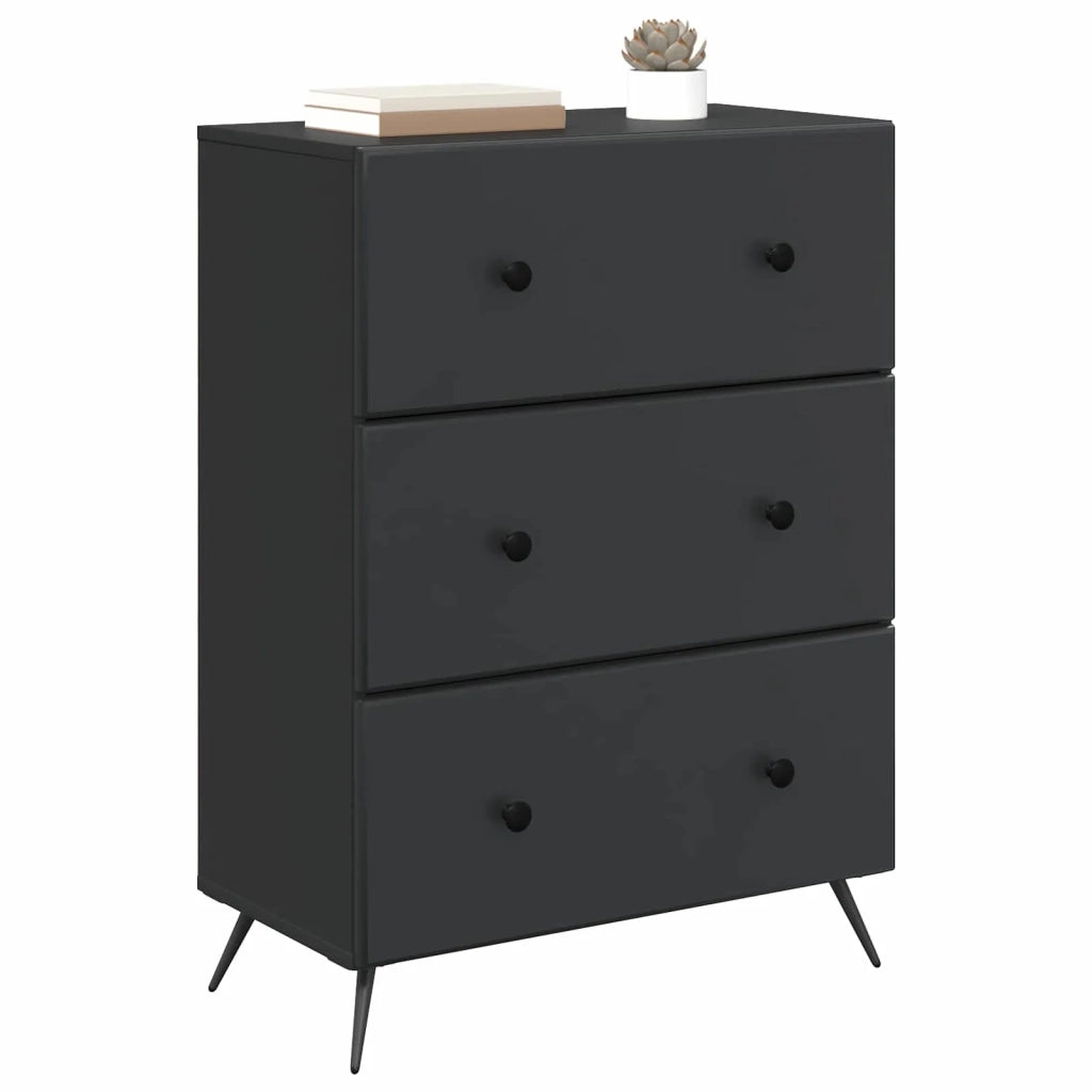 Mobile con Cassetti Nero 66 x 34,5 x 90 cm Legno ingegnerizzato 895526