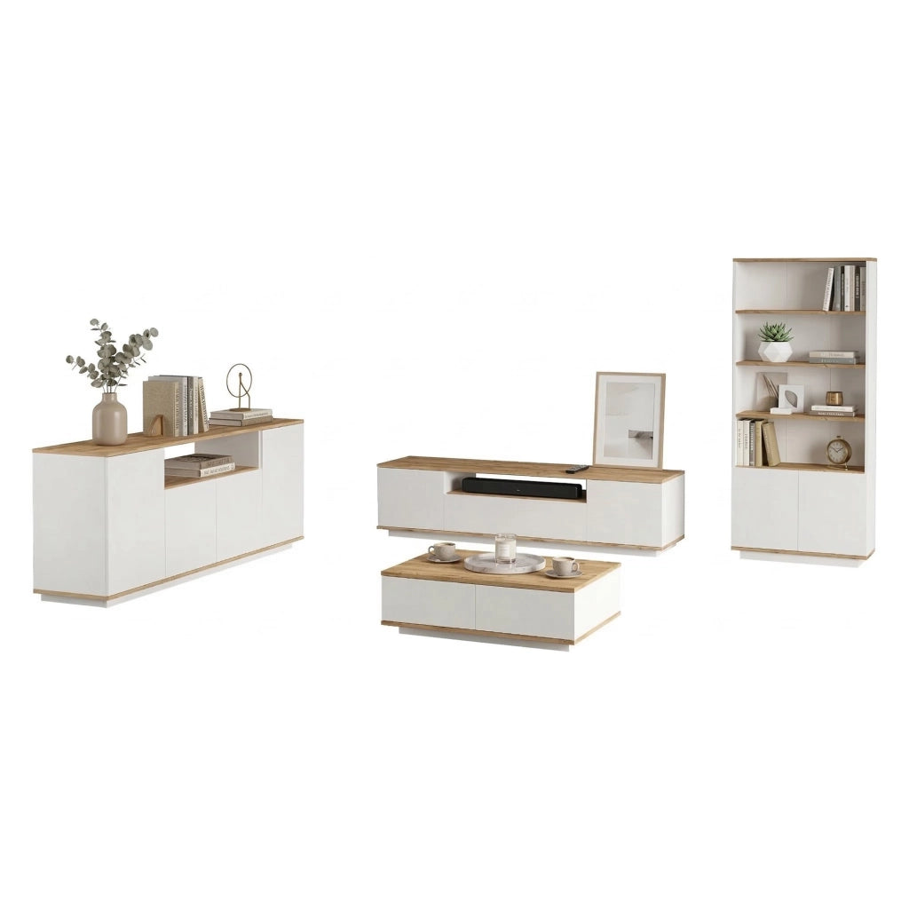 Stienta, set Mobili da Soggiorno Modulabile, Marrone Rovere Nodi