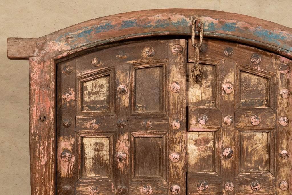 Biscottini Porta portone in legno massello e ferro da interno o da esterno vecchia e antica medievale scorrevole