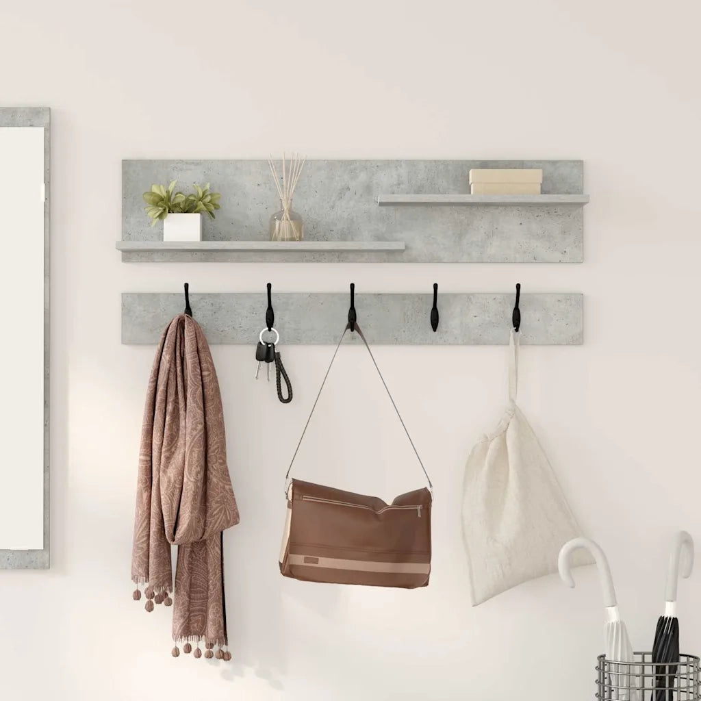 Appendiabiti a muro Grigio cemento 90 x 15 x 36 cm CFW2216744