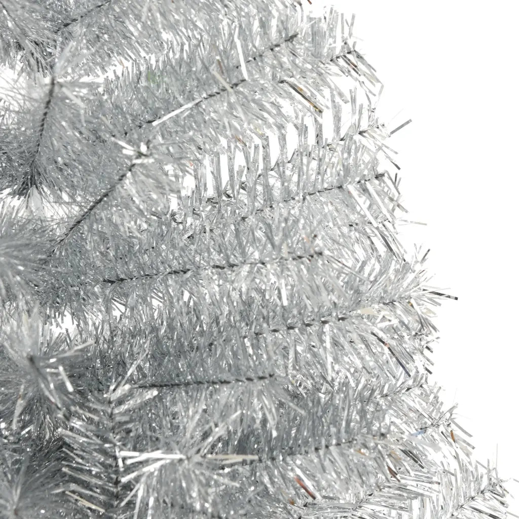Albero di Natale a Metà con Supporto Argento 240 cm PET 344699