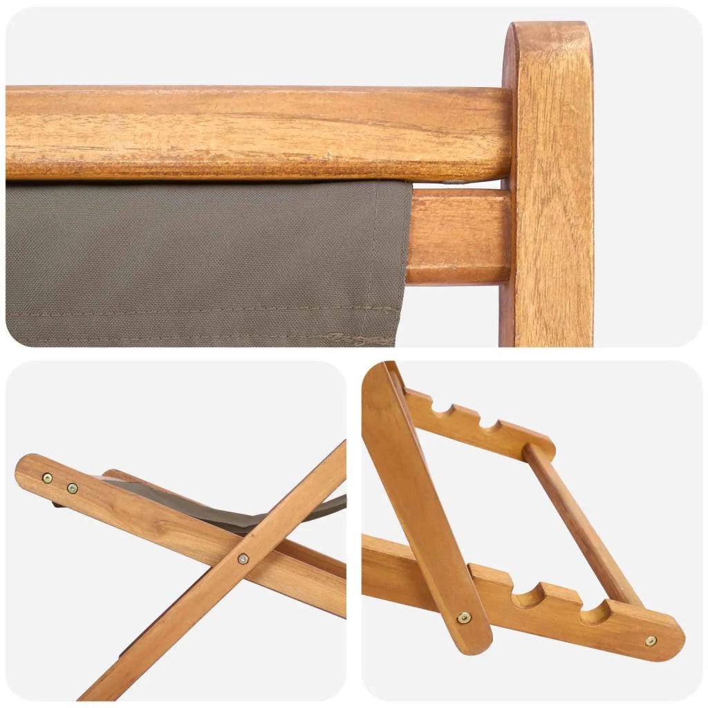 Sedia da Giardino | Sedia da spiaggia Tortora Legno di teak solido