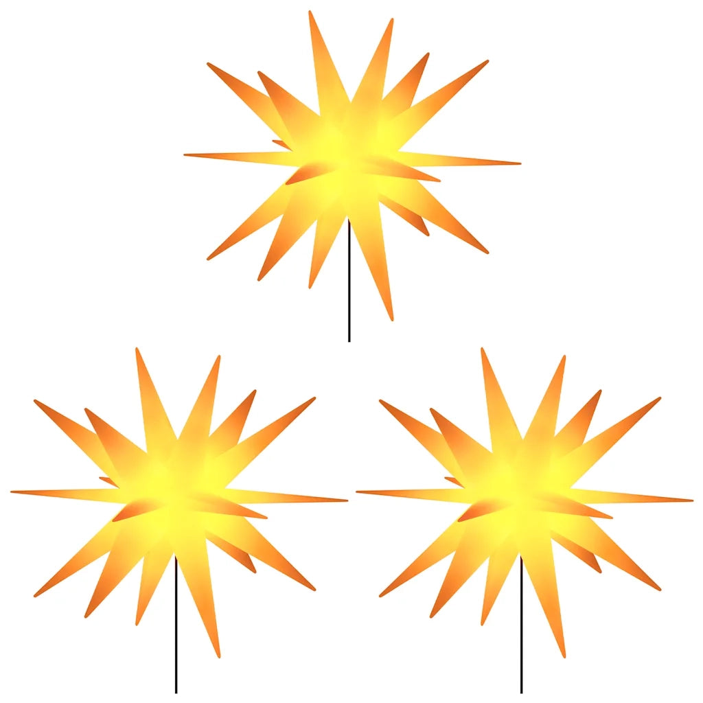 Luci di Natale con Picchi e LED 3 pz Pieghevoli Gialle 35 cm 356201