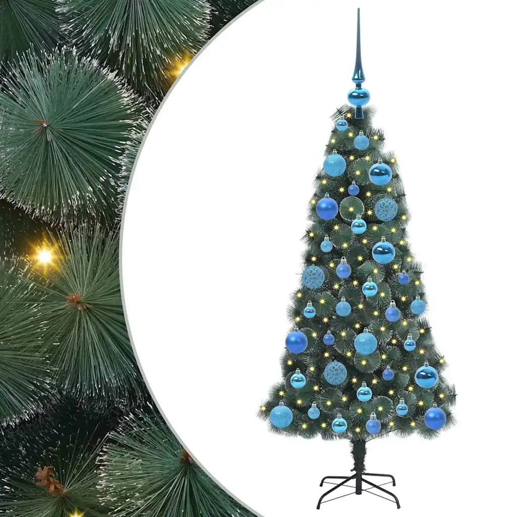 Albero di Natale | Decorazioni natalizie artificiale pre-illuminato con set di palline
