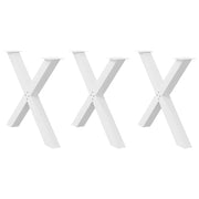 Set di 3 gambe per tavolo da pranzo a forma di X 90 x 72 cm supporto robusto stile moderno acciaio bianco 02_0057267