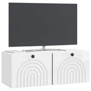 Mobile TV da Muro | Armadietto TV | Mobile Porta TV Bianco Lucido 78,5 x 31 x 30 cm