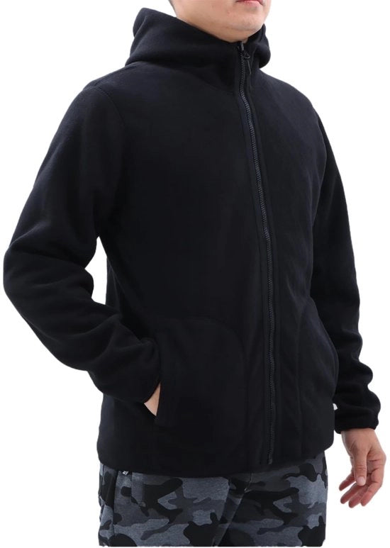 Giubbotto in Fleece per Uomo e Donna con Cappuccio e Zip in Alto, Impermeabile e Isolante, con Cintura Flessibile e Maniche Lunghe.