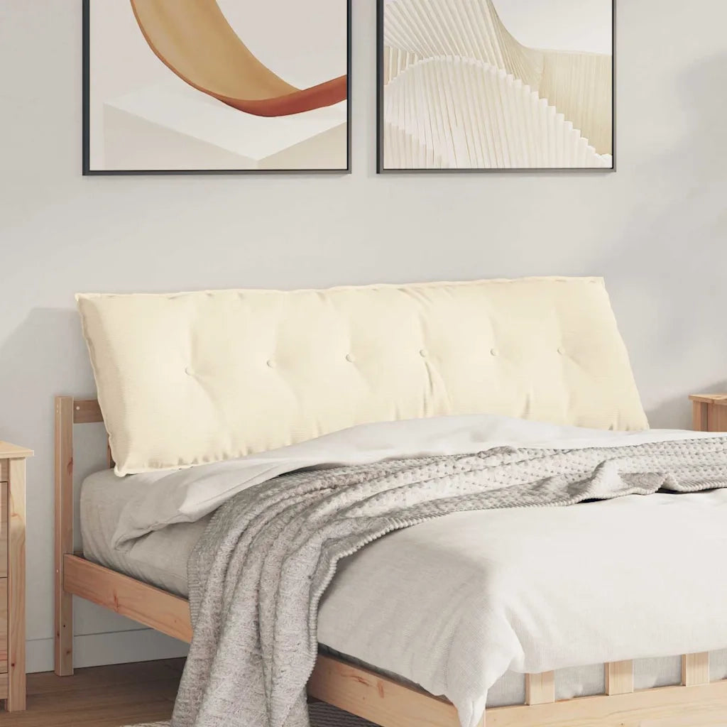 Cuscino per Schiena | Cuscino dorsale Crema 160 x 50 cm Tessuto in Cords