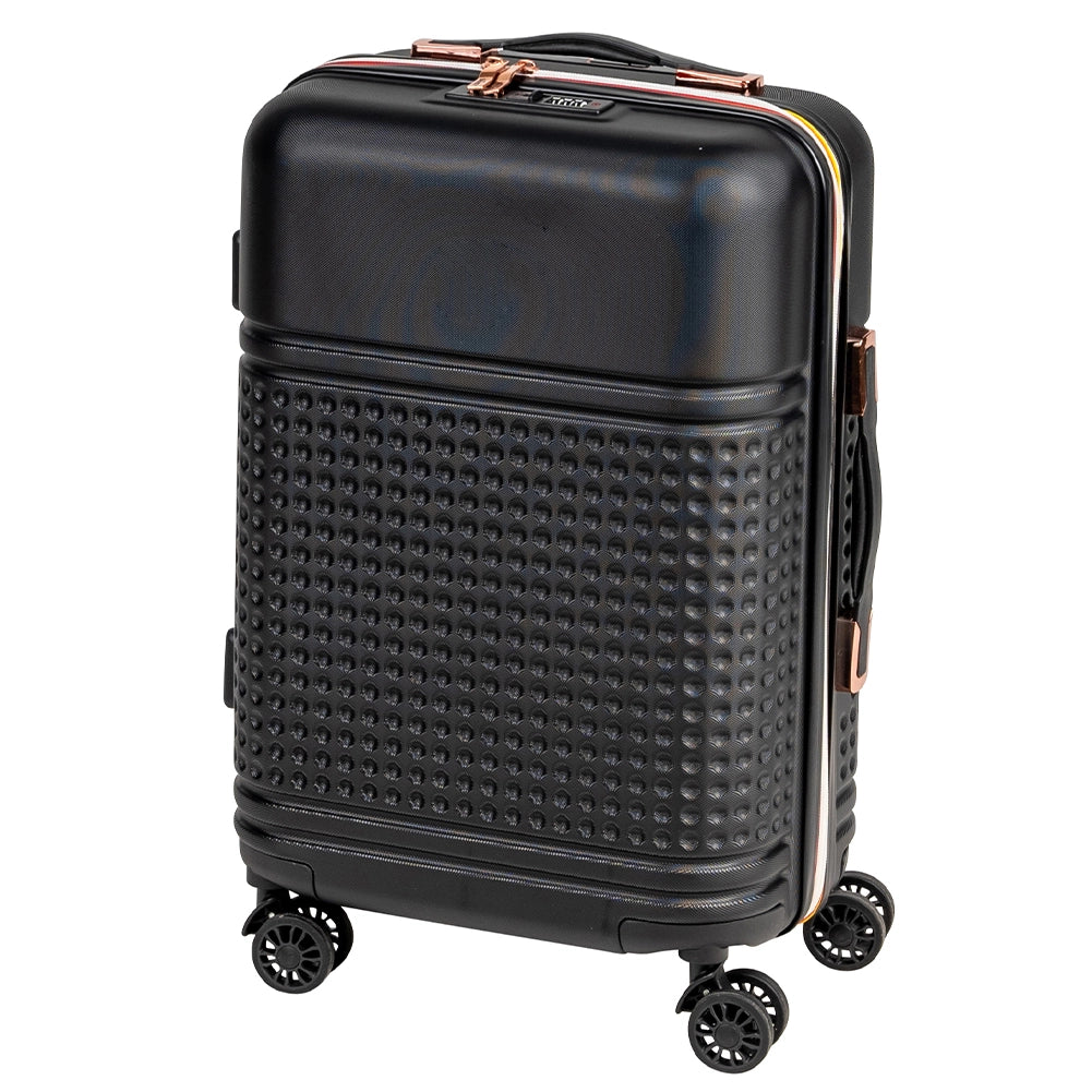 Set 4 Valigie Rigide in ABS da Viaggio Nero con Ruote Easy Roll e Beauty Case
