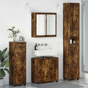 Set di mobili per il bagno 4 pcs Rovere fumé Legno multistrato 3403845