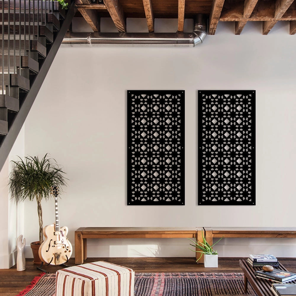 PSYCHEDELIC- Pannello in PVC traforato - Parasole Misura: 50x150 cm, Colore: nero